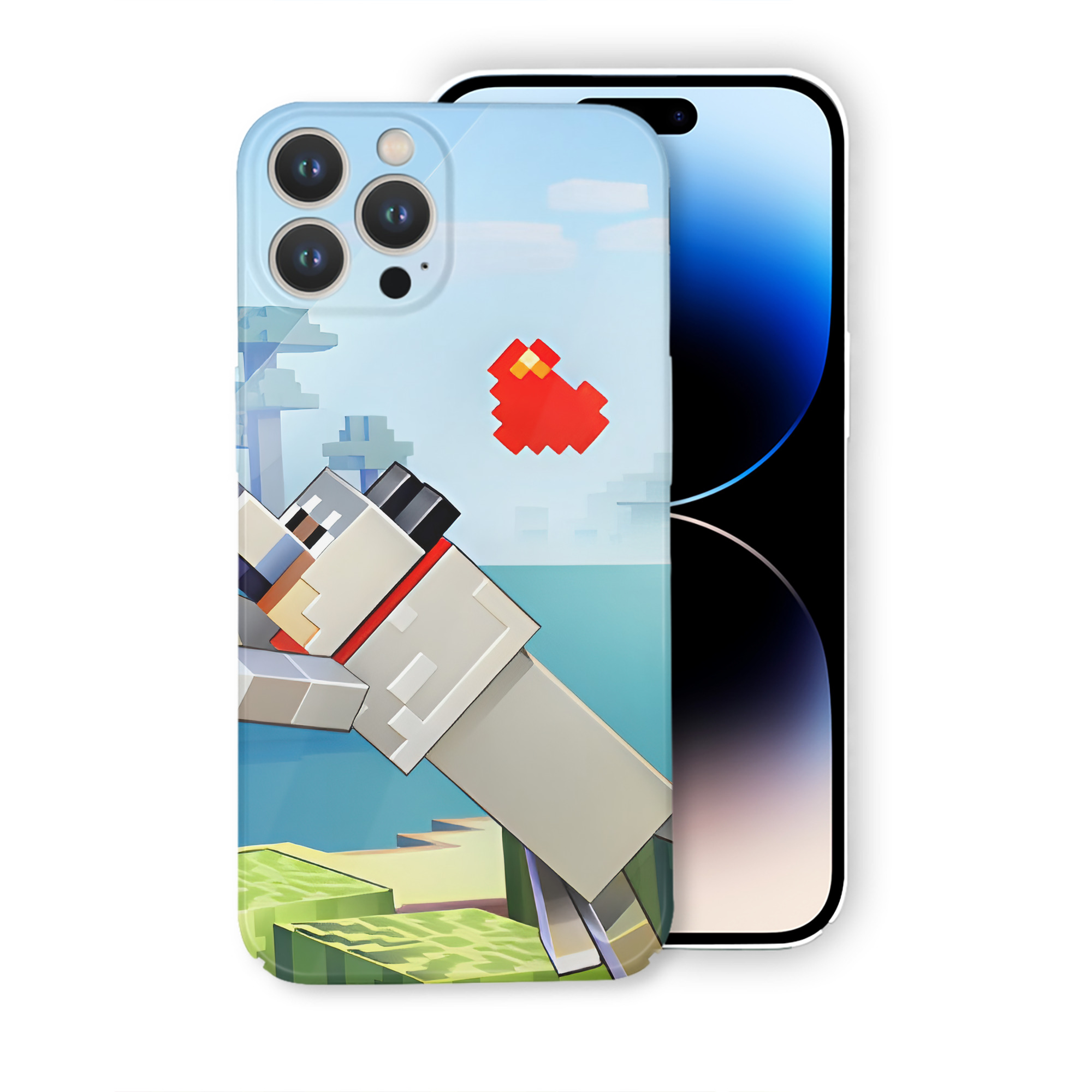 （画像用） マインクラフト ブロックの世界 Minecraft MC Block world 【iPhone 14シリーズ対応】ハードケース
